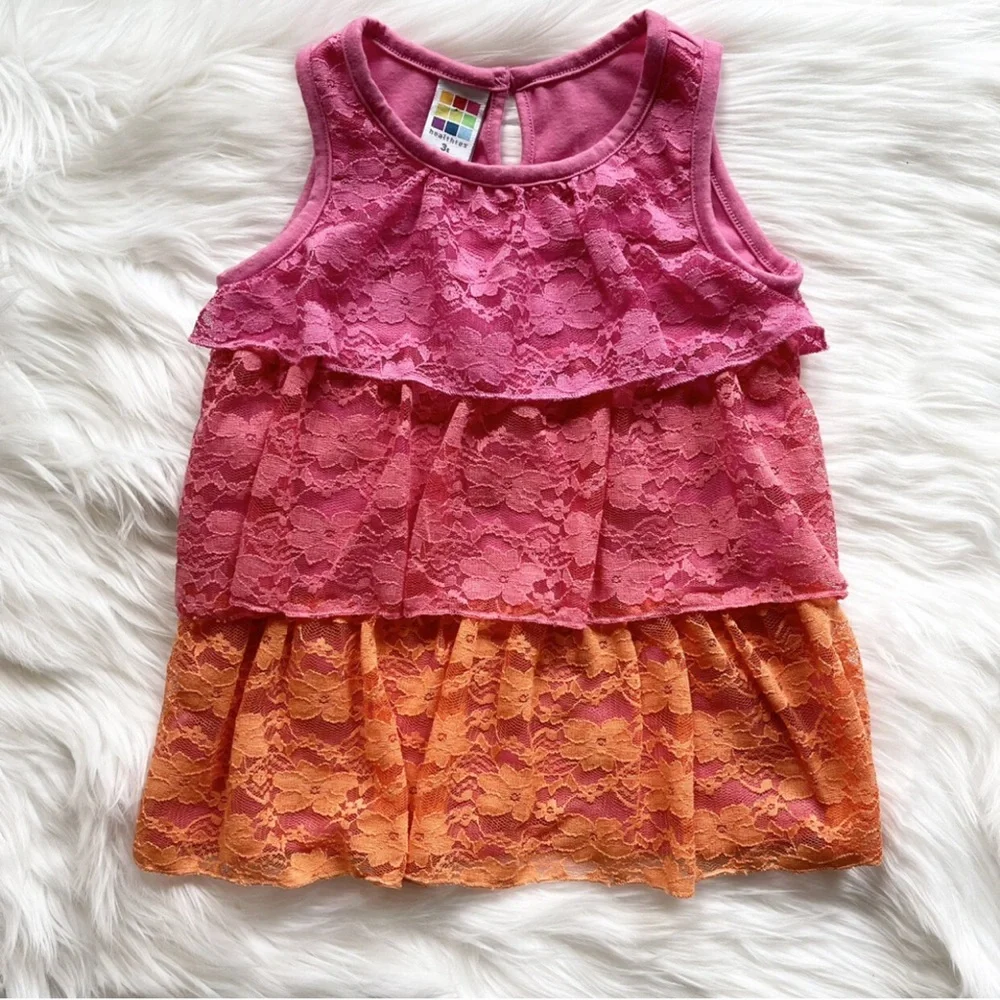 VTG HealthTex 3 Tier Sleeveless Ruffle Dress, Sz 3T - Picture 1 of 5